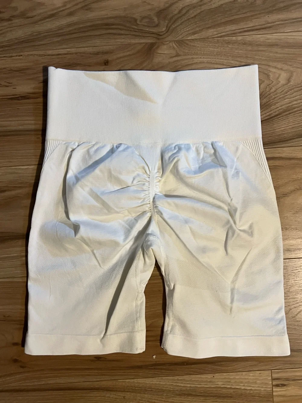 Women’s High-Waist White Women's Bike Shorts S/M